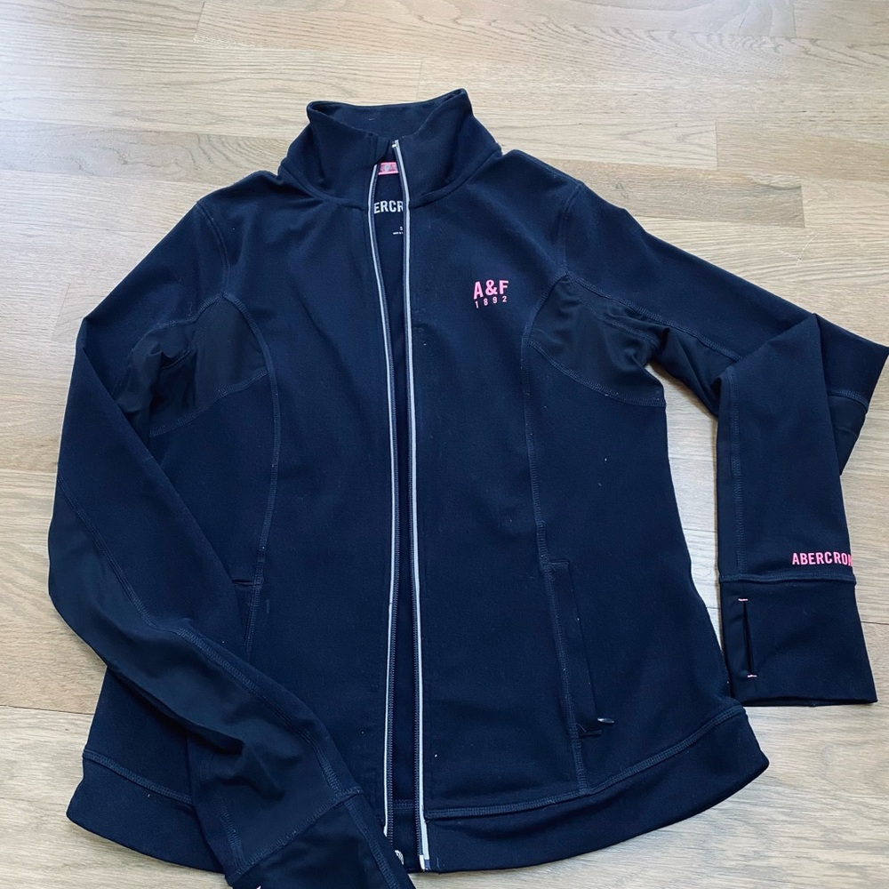 Abercrombie & Fitch Y2K Women's Black and pink trim set of Jacket and leggings S